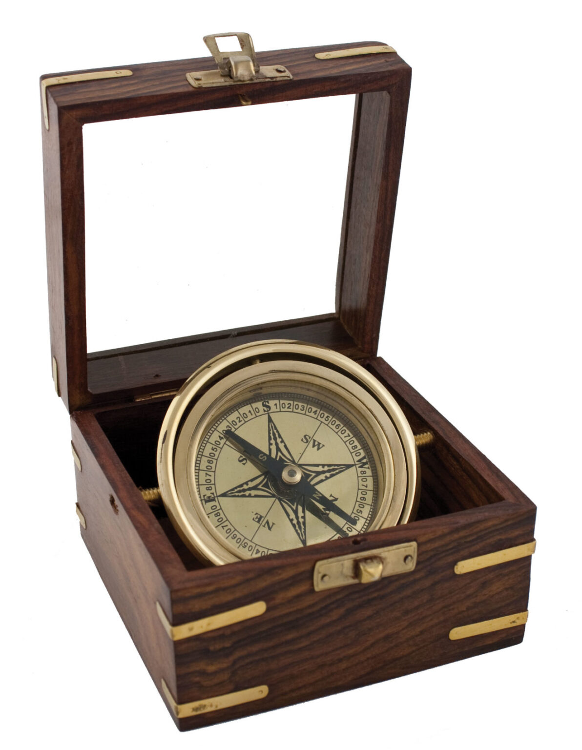 Glass Top Compass with Engraving - Ship's Hatch